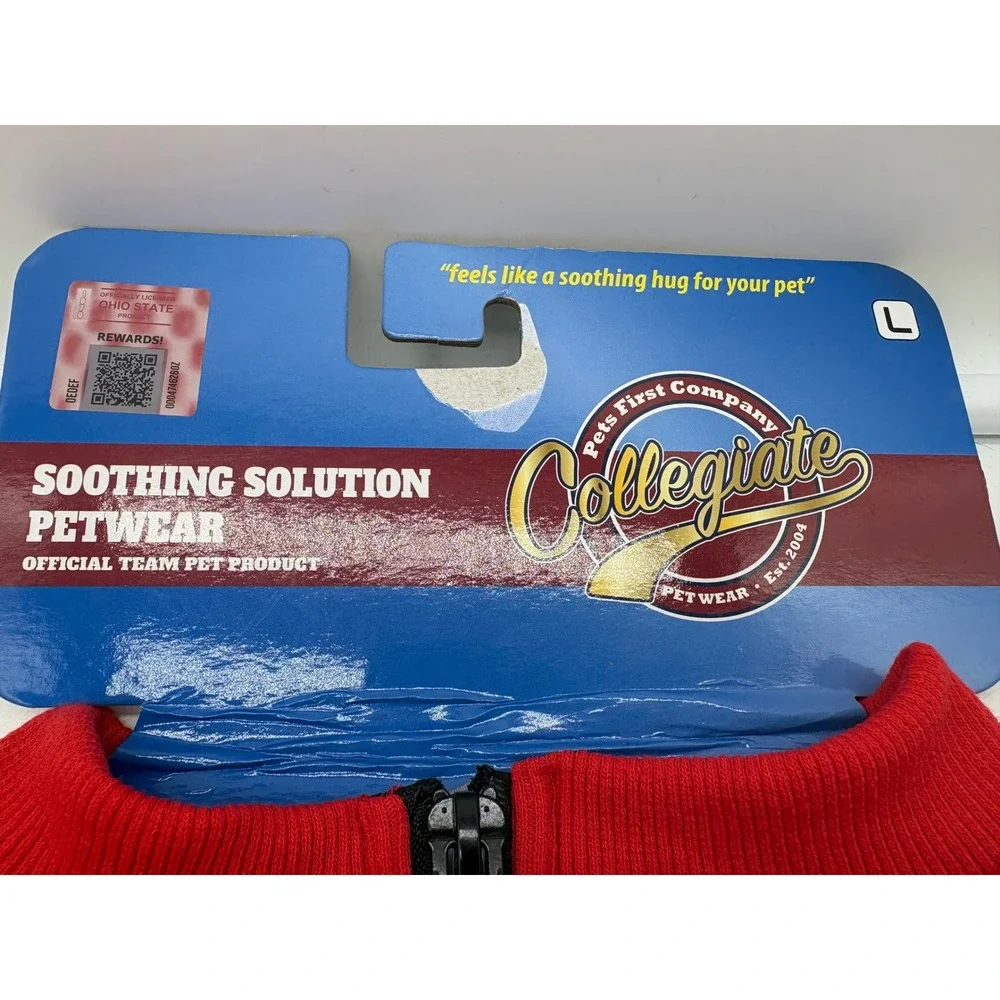Pets First NCAA Ohio State Buckeyes Dog Anxiety Vest Calming Shirt Red Large L